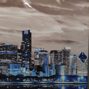 SERIMINO Wall Decor Living Room Modern City Chicago Skyline Large Canvas Wall Art for Bedroom Poster for Office Farmhouse 3 Pieces Set Wood Framed Night Scene Prints Paintings for Home 20"X28"