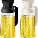 YARRAMATE 2Pcs Large Capacity 2 in 1 Oil Sprayer for Cooking with Measuring, 18oz/550ml Olive Oil Dispenser for Kitchen, Food-grade Oil Spritzer Bottle for Air Fryer, Salad BBQ (Black & White)