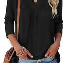Brand: INNOVATOP Womens Tops 3/4 Sleeve T Shirts Summer Spring Fall 2026 Basic Casual Ruched Blouses Fashion Trendy Outfits Clothes, Medium