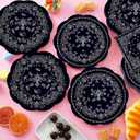 CC HOME Black Bandana Birthday Paper Plates Napkins Paisley Print Disposable Tableware Set Party Supplies Western Cowboy Theme Dinnerware Sets Serves 24 Guests for Party Plates Napkins 88PCS