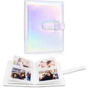64 Pockets Photo Album Book for 2x3 Inch Film - Mini Small Albums for Fujifilm Instax Mini Instant Camera, for Polaroid Hi-Print Pictures (Magic Silver)