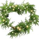 6 Ft Christmas Norfolk Pine Garland with 100 LED Lights, Dense Norfolk Pine Real Touch Garland, Artificial Greenery Garlands for Christmas Holiday Mantle Fireplace Table Home Decor Xmas