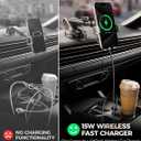 CHGeek Wireless Car Charger with Phone Holder Mount, 15W Fast Charging Auto Clamping Phone Holders for You Car Windshield Dashboard Air Vent Accessories for iPhone, Samsung Galaxy, Google, etc