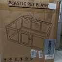Clear Acrylic Dog Playpen Indoor, Puppy Cat Small Pet Play Pen, Pet Cat Playpen for Rabbits, Dog Fence Crate Kennel Whelping Cage (24", Black, 10 Panel)