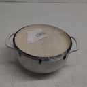 Lodge 6 Quart Enameled Cast Iron Dutch Oven with Lid  Dual Handles, Oven Safe up to 500F, Stovetop Compatible  Marinate, Cook, Bake, Refrigerate & Serve  Oyster White