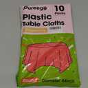 Pureegg Plastic Table Cloth Disposable - 10 Pack, Disposable Table Cloths for Valentines Day Decorations, Weddings, Valentines Round Tablecloths, 84'' Red Plastic Tablecloth, Leakproof & Sturdy, Red (84" Round)