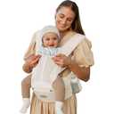 MOMTORY Baby Carrier, Baby Holder Carrier Newborn to Toddler - Ergonomic, Plus Size Friendly, Cozy and Breathable Baby Carrier with Hip seat for 7-50lbs (Cream)