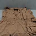 AlvaQ Dress for Women 2024 Summer Casual Loose Crewneck Solid Color Long Dresses Aline Sundress Fashion 2024 Light Brown Large