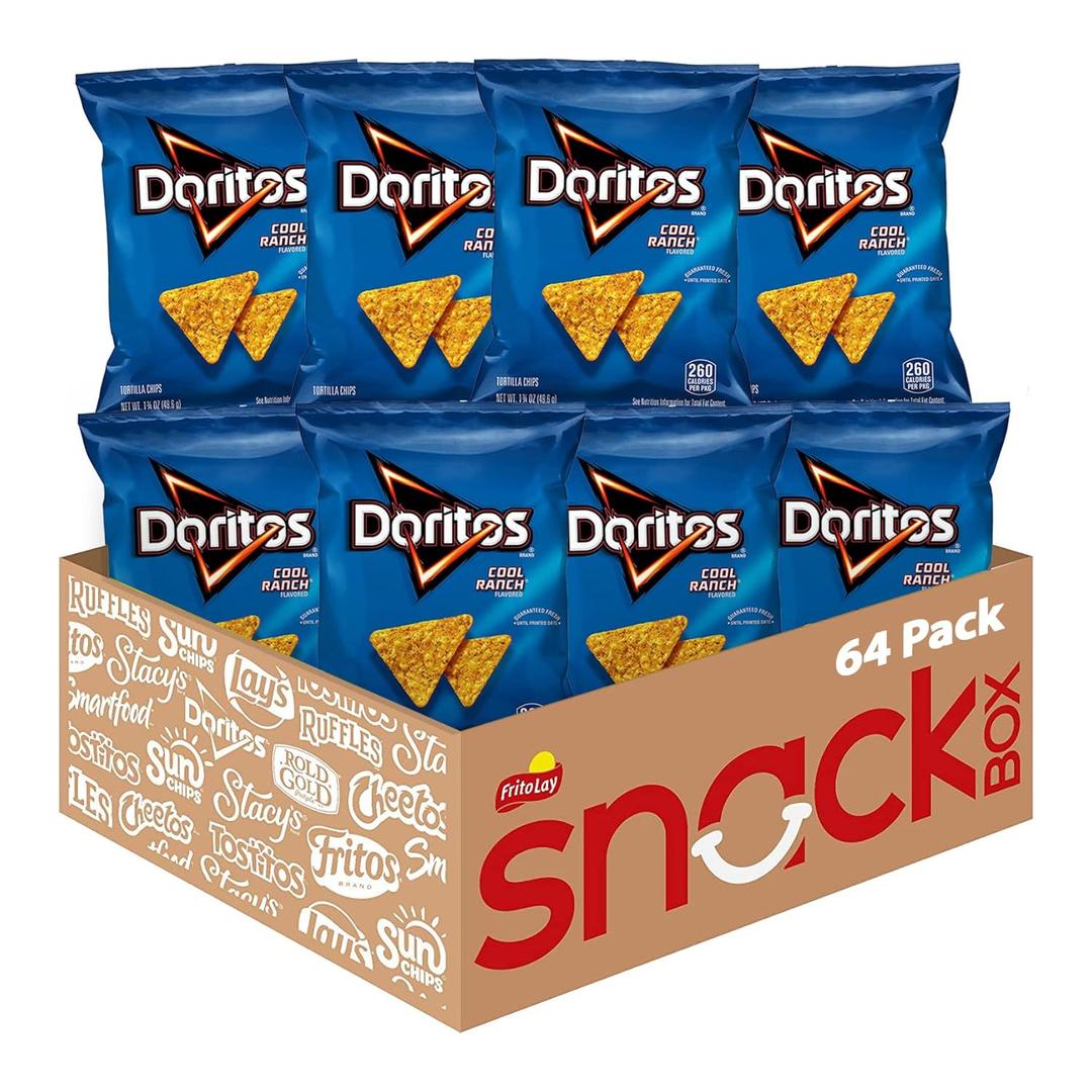 Doritos Flavored Tortilla Chips, Cool Ranch, 1.75 Ounce (Pack of 64) Best Feb 25 2025