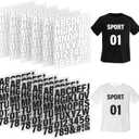 12 Sheets 588 Pieces Iron on Letters and Numbers for Clothing, 2 Inch Iron on Vinyl Letters with PU Heat Transfer Letters, A to Z, and 0-9 Iron on Alphabet Numbers for Jersey Fabric T-Shirt DIY Craft
