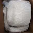 Upholstered Dining Chair with Caster, Modern Barrel Side Armchair with Rollers for Dining Room, Bedroom, Kitchen, Reading Room, Linen, Assembly Required