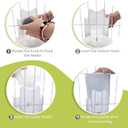 Hanging Cage Automatic Small Pet Food Bowl Water Bottle Dispenser, 1L Auto Gravity Pet Feeder and Waterer Set Kennel Feeding Station Crate Feeder Dish for Rabbit Puppy Cats Ferret (Grey)