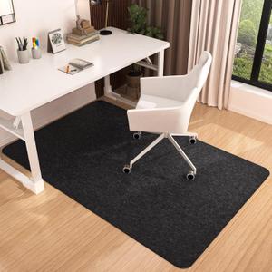 Office Chair Mat for Hardwood & Tile Floor, 55"x35" Computer Gaming Rolling Chair Mat, Under Desk Low-Pile Rug, Large Anti-Slip Floor Protector for Home Office (Black, 55"35") (1-pack Black)