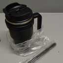 ALOUFEA 20 oz Insulated Coffee Mug Tumbler with Handle, Stainless Steel Travel Mug Tumbler with Lid and Straw,Double Wall Vacuum Leak Proof Ice Coffee Thermal Cup, Black