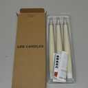 GenSwin Flameless Taper Candles with Remote Timer, Real Wax LED Flickering Candlesticks Battery Operated 3D Wick for Wedding, Party, Home(Ivory, 9.84", Set of 3)