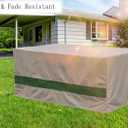 Waterproof Rectangular Patio Table and Chair Cover Beige Green 78" L X 62" D X 28" H Outdoor General Purpose Furniture Covers Patio Furniture Set Cover
