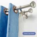 Brushed Nickel Double Curtain Rods, 48-84 Inch, Aluminum, Adjustable, Holds Up to 30lb, Wall Mounted, Decorative, Layered Look, Bedroom, Living Room, Dining Room, Kitchen, Patio