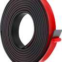 Adhesive Solid Rubber Strips, 1" Wide x 0.04" Thick x 177" Long Solid Rubber Seal Strip Neoprene Rubbers Roll for DIY Gaskets Pads Seals Crafts Protection Warehouse Flooring