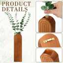 4 Pcs Wood Wall Planter Vase with Pampas Grass and Eucalyptus Farmhouse Boho Wall Decor for Living Room Entryway Bedroom Kitchen Office Home Decoration(8 Pcs,Artificial Eucalyptus)