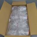 BESTSTAR 36 Pcs 12 oz Plastic Clear Red Rim Ribbed Wine Glasses, Origami Ripple Disposable Champagne Glasses Elegant Whiskey Glasses Ideal for Weddings, Bars, Christmas, Pool Party, Daily Use