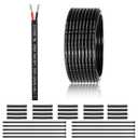 22 Gauge 2 Conductor Electrical Wire 50FT, UL 2464 22 AWG 2 Wire Cable Tinned Copper PVC Stranded 22/2 Core Wire for LED Strips Lighting, Outdoor Low Voltage Extension Cable, Automotive etc.