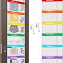 ABCKEY Weekly Kids Clothes Organizer,6-Shelf Kids Clothes Organizer with Labels for Monday to Friday,Over the Door or Wall Mount for Home,Dorm,Bedroom (White)