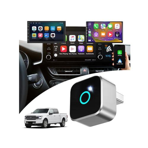 【Compatible with Wired Model:2017-2020 F-150/F-250/F-350)】2-in-1 Wireless CarPlay & Android Auto Adapter【Designed for SYNC 3 Infotainment System】Wired to Wireless,Small & discreet（0.8in 0.32oz）