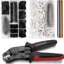 Qibaok Crimping Tool Kit Ratcheting Crimper with 1550PCS 2.54mm Dupont Connectors and 760pcs 2.54mm JST-XH Connectors for AWG 26-20(0.1-0.5mm²)