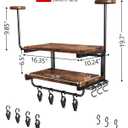 Motorcycle Helmet Holder Wall Mount, 2-Tier Helmet Rack with 2 Hat Stands, Motorcycle Accessories Gear Storage Organizer Display for Men Jackets, Caps in Garage, Living Room (Rustic Brown)