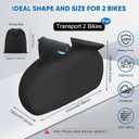 Bike Cover for 2 Bikes - 900D Heavy Duty Bicycle Cover Waterproof Outdoor Bike Rain Cover for Transport on Rack Wind Proof Bicycle Rack Covers with 6M Elastic Cord