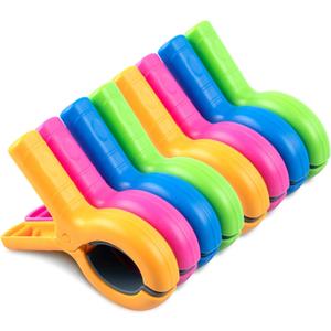 Large Beach Towel Clips for Beach Chairs, 8 Pcs Towel Holder for Beach Chair Pool Chair on Cruise, Jumbo Size Heavy Duty Clothes Pins, Beach Chair Clips to Beach Accessories Must Haves, 4 Colors