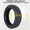 8.5 Inch Vacuum Tire, 50/75-6.1 Tubeless Scooter Tire Fit for Gotrax/Xiaomi, Thick Explosion-Proof and Puncture Resistant Electric Tubeless Tires