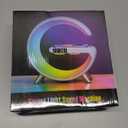 Smart LED Table Lamp, 4-in-1 Wireless Charger, Night Light, Alarm Clock, and Bluetooth Speaker with App Control for Bedroom, Office, and Home Decor (White)