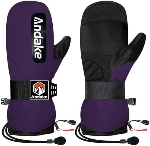 Andake Winter Ski Mittens for Men Women&Teenager,Waterproof & Insulated Snow Gloves, Warm Cold Weather Mittens,Professional Snowboard Mittens for Skiing, Snowboarding,Winter Sports, Size S