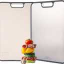 Titanium Cutting Board for Kitchen - Double Sided with Juice Groove & Non-Slip Feet, Food Grade Chopping Board, Dishwasher Safe & Knife-Friendly (15.2"x10.4")