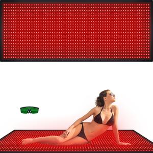 Red Light Therapy Large Mat for Whole Body Relief 71''x31'' Infrared Therapy Blanket 1280pcs Beads 660nm 850nm Red Infrared Therapy for Full Body Parts Relief at Once
