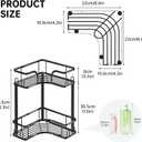 2-Tier Corner Bathroom Counter Organizer, Space Saving Black Vanity Countertop Shelf for Toiletries, Skincare & Makeup, Sturdy Stainless Steel Standing Rack for Bathroom Storage & Kitchen Spices