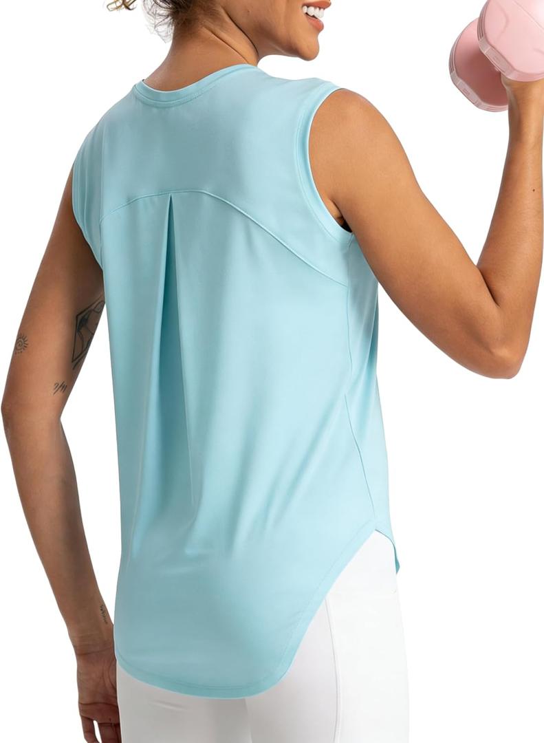 Women's Workout Tank Tops Woman Sleeveless Loose Fit Gym Tops Athletic Shirts Racerback Quick Dry UPF 50+, S