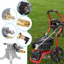 Biswing Pressure Washer Pump, 7/8" Shaft Vertical Plunger, 3400 PSI Max, 2.5 GPM, Replacement Pump for Gas Power Washer, Rear Facing Inlet/Outlet