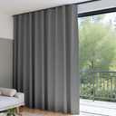 hoeflife Room Divider Blackout Curtains & Ceiling Curtain Track Set Wall Mount Extra Wide Track Curtains Flexible Sliding Curtain Rod Room Separation PrivacyW 180 x H 108 in Grey Drape & Black Rail