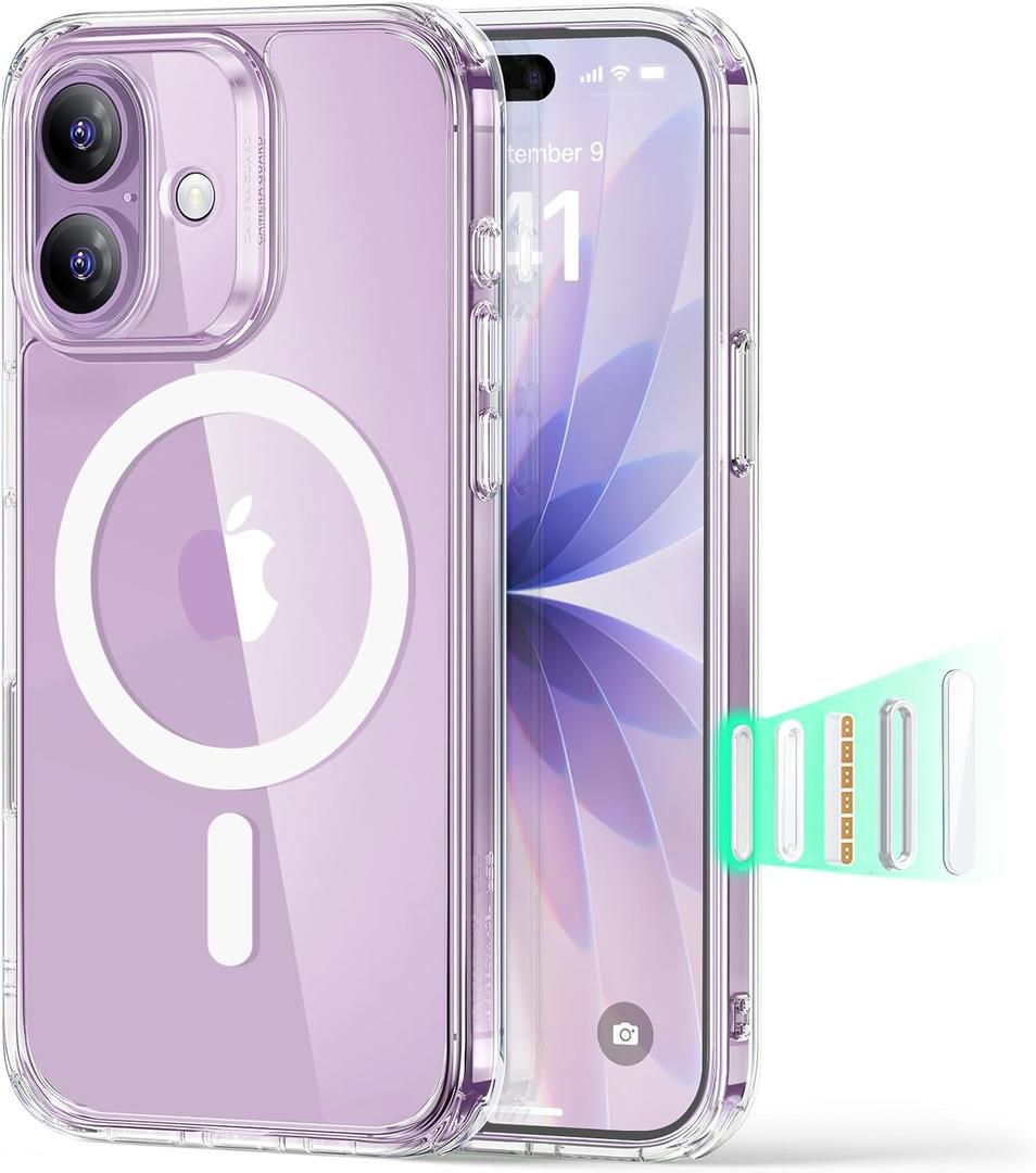 ESR for iPhone 17 Case, Camera Control Cover, Compatible with MagSafe, Shockproof Military-Grade Protection, Magnetic Phone Case for iPhone 17, Classic Hybrid Case, Clear