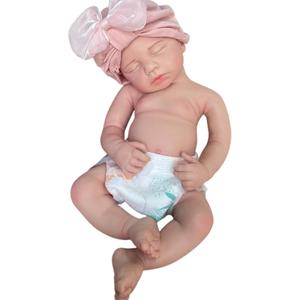 Realistic 20" Soft Full Body Solid Silicone Reborn Baby Dolls 50cm Lifelike Painted Newborn Infant Girl Doll