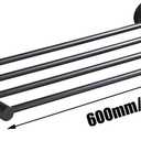 20 Inch Bathroom Towel Rack, Hotel Style Towel Racks for Bathroom Wall Mounted, Modern Towel Bar Rack, 2-Tier Towel Shelves, Black