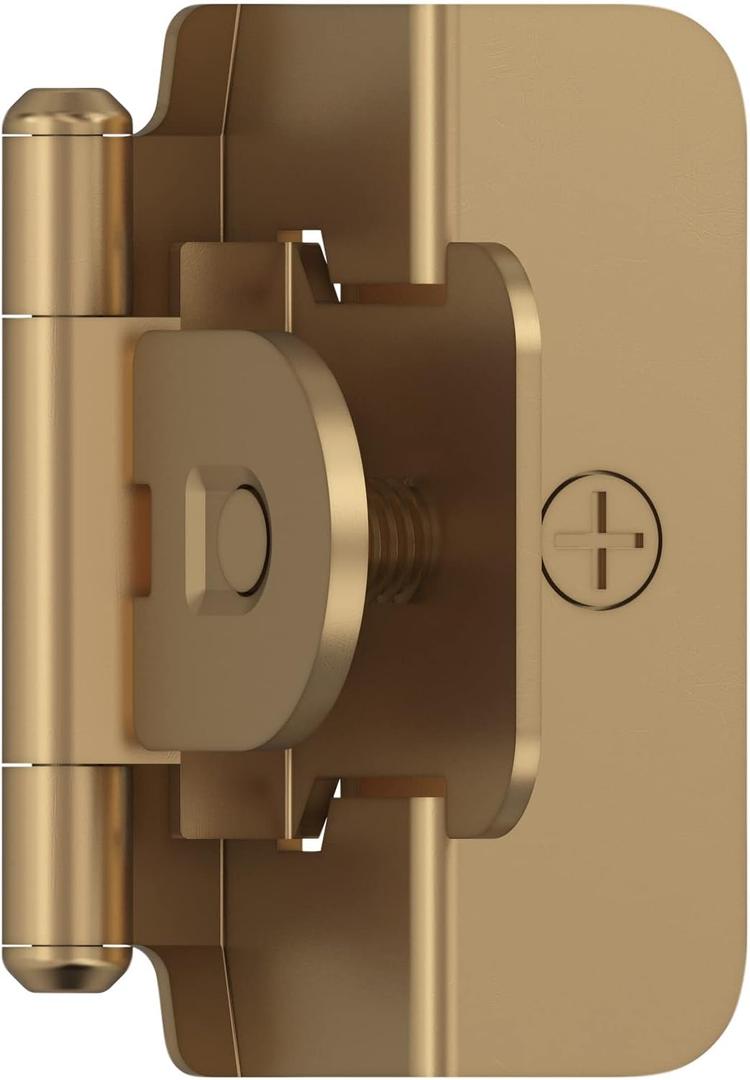 Amerock BPR8704CZ | Cabinet Hinge | 1/2 in (13 mm) Overlay Double Demountable | Champagne Bronze | Kitchen Cabinet Door Hinge | 1 Pair/2 Pack | Functional Hardware