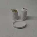 Tropical Leaves Carved Bathroom Accessories Set 3 Pcs for Countertop - Toothbrush Holder Cup, Foaming Soap Dispenser, Soap Dish - Modern Bathroom Dcor Accessory Set for Housewarming Gift (White)