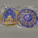 Zonon 30 Pieces Eid Ramadan Mubarak Decorations for Home Hanging Swirl Streams Ceiling Decor Star Moon Lantern Shining Foil Decor for Eid Al-fitr Party Egyptian Supplies (Blue and Gold)