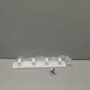 White Coat Rack Wall Mount - 12.5 inch Modern Metal Hook Rail with 4 Right-Angle Hooks, Drill-Mounted Organizer for Coats, Hats, Bags in Entryway, Bathroom, Bedroom (1 Pack)