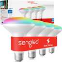 Sengled Alexa Smart Flood Light Bulbs, Bluetooth Mesh BR30 Smart Bulbs That Work with Alexa Only, 65 Watt Equivalent Full Color and Tunable White 650 LM, E26 Base Recessed, No Hub Required, 4 Pack