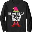 I'm Not An Elf I'm Just Short Shirt Women Girl Matching Elf Long Sleeve T-Shirt, S