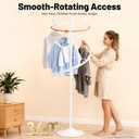 71 Inch Spiral Clothing Rack 360 Spiral Retail Costumer Garment Rack with 38 Ball, 5.91ft Spiral Rotating Clothing Rack for Bedrooms, Living Rooms, Stores (White)